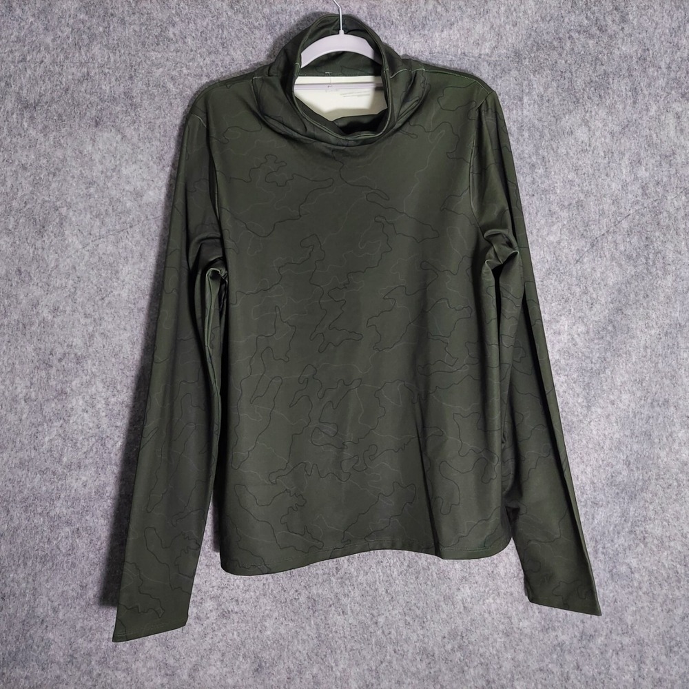 Under Armour Women Sweatshirt L Olive ColdGear Funnel Neck Camo Performance